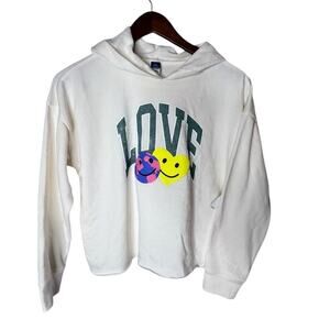 New With Tags Cream Color Graphic Hoodie Size 14-16 Old Navy